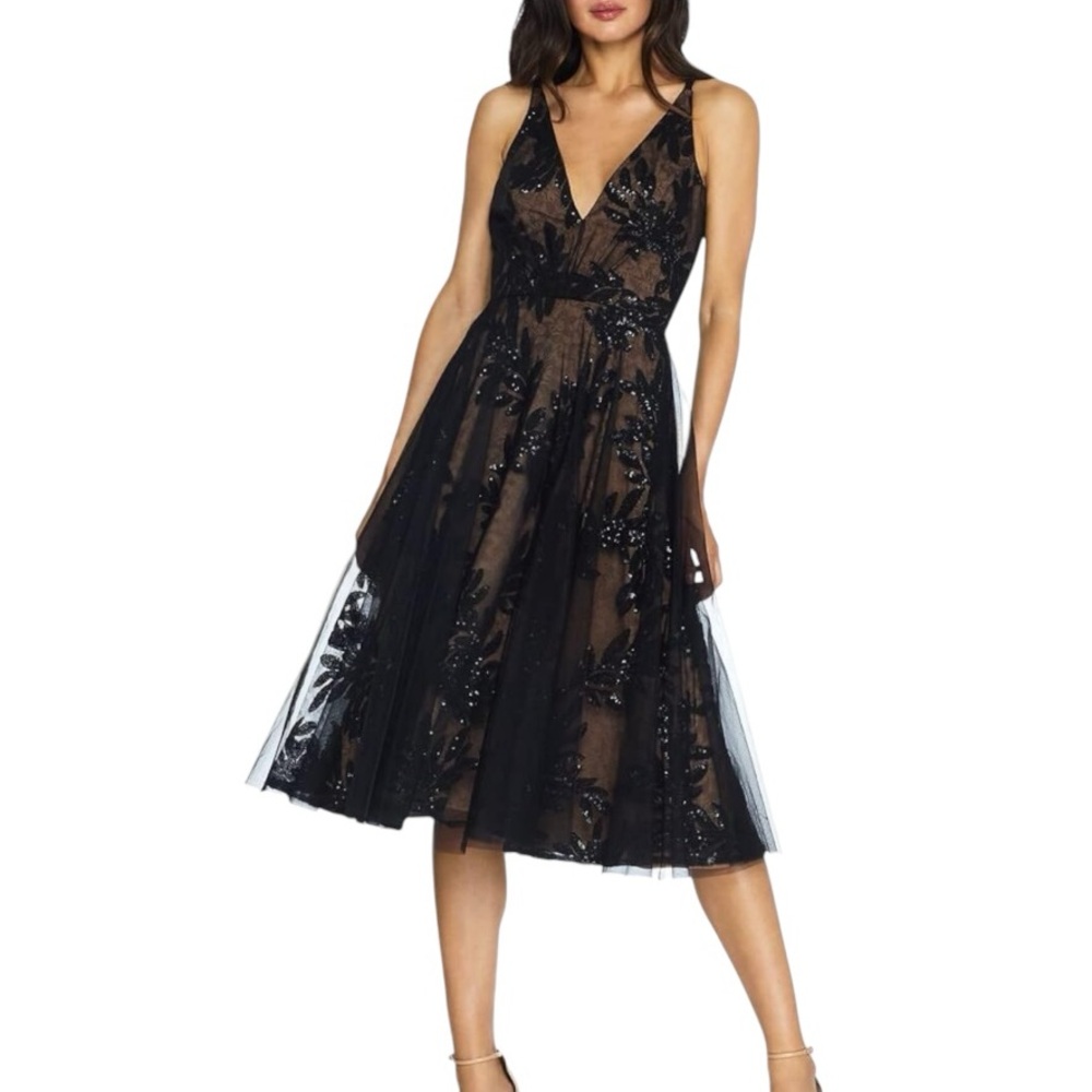 Dress the population Courtney Dress in Black/ Nude Size Size XXL #1861
